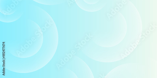 Minimalist banner background, pastel colorful, Light Blue gradations. Circle effect style geometric, abstract background. Vector Illustratio