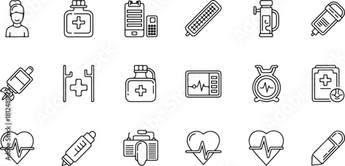 Medical Icons: Healthcare Symbols for Health and Wellness