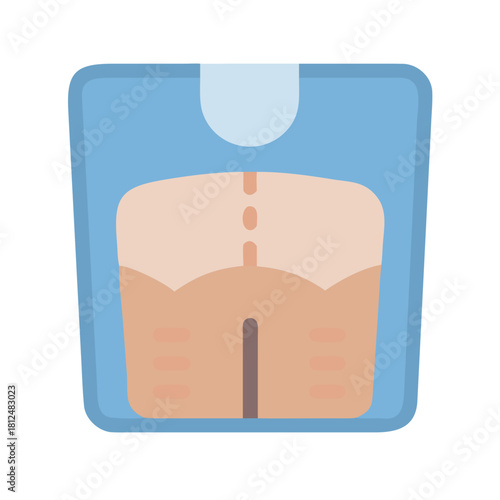 Simple flat vector illustration of a bathroom scale on a black background
