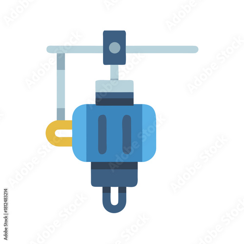 Blue machine tool on a black background stock image for design elements