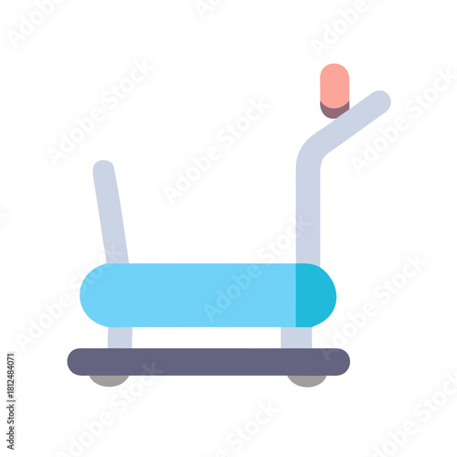 Stylized illustration of blue airport luggage cart on a black background