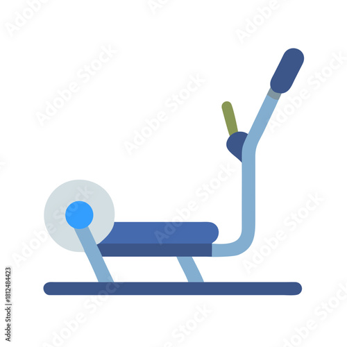 Flat illustration of an elliptical cross trainer on a black background