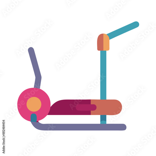 Flat Illustration of Elliptical Trainer Gym Equipment on Dark Background