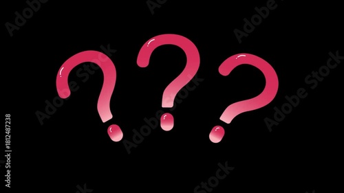 Animated question marks bouncing playfully. Animated question marks floating 