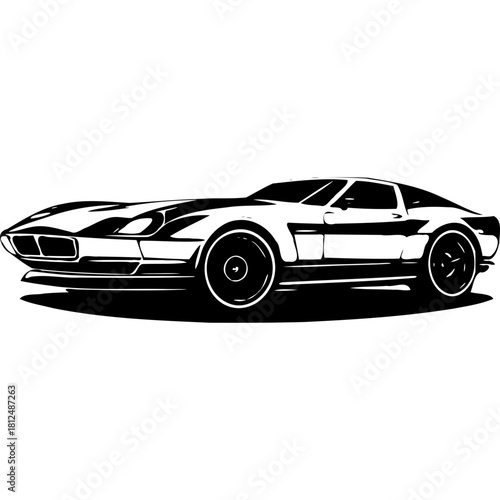 Download vector graphic of classic sports car silhouette illustration