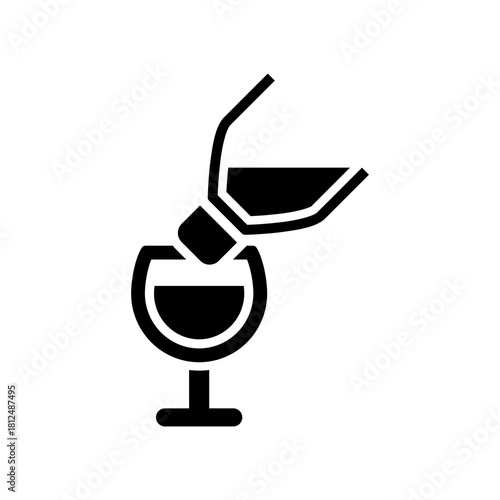 Canvas Print Vector illustration of single isolated wine pour icon