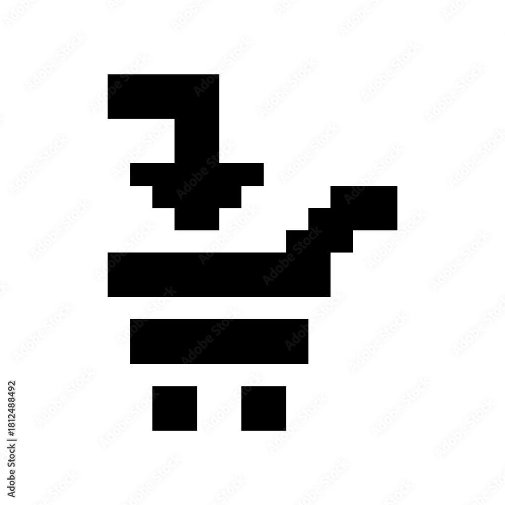 Fototapeta premium Vector illustration of single isolated pixel pc icon