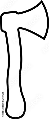 Axe Icon of Battle Axe, Hatchet, and War Tool Symbols, Black Line Vector Medieval Weapon, Lumberjack Tool, and Combat Armory Design for Graphic Use