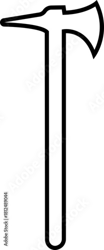Axe Icon of Battle Axe, Hatchet, and War Tool Symbols, Black Line Vector Medieval Weapon, Lumberjack Tool, and Combat Armory Design for Graphic Use
