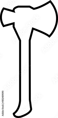 Axe Icon of Battle Axe, Hatchet, and War Tool Symbols, Black Line Vector Medieval Weapon, Lumberjack Tool, and Combat Armory Design for Graphic Use