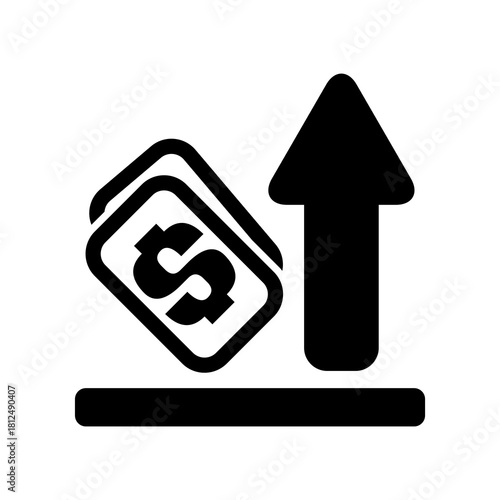 Vector illustration of single isolated earning increase icon