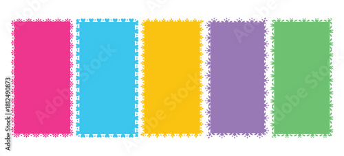 Mexican pattern frame design vector illustration. Ethnic hispanic traditional background element.