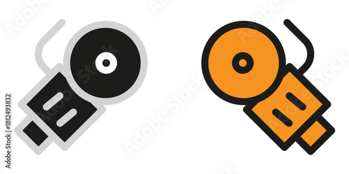 Power tool icon set for construction or renovation projects with modern design, perfect for illustrating safety or industrial technology concepts