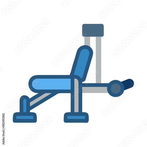 Leg extension machine illustration for gym equipment concept training and workout