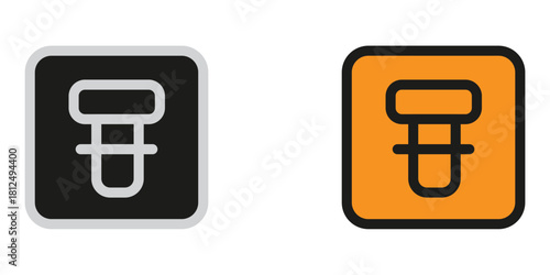 Modern T letter icon, a bold and unique design element for branding and creative projects, available in black and orange color schemes for versatility