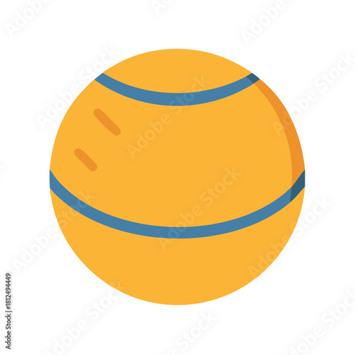 Stylized planet with blue bands floating in the dark space background