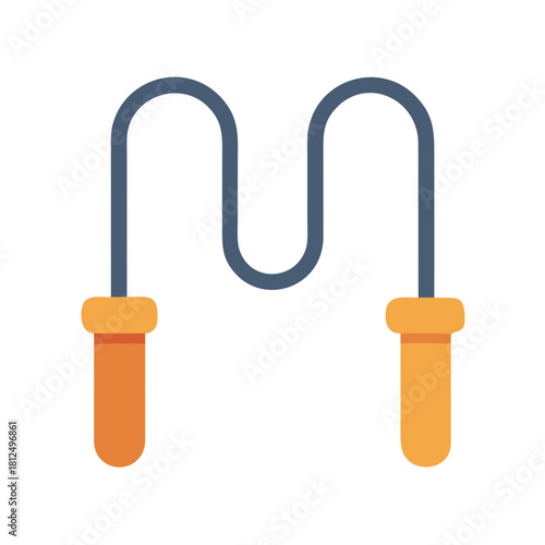 Flat design illustration of a jump rope on a black background