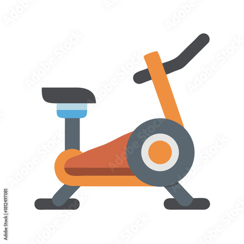 Stationary exercise bike vector icon perfect for fitness and health related designs