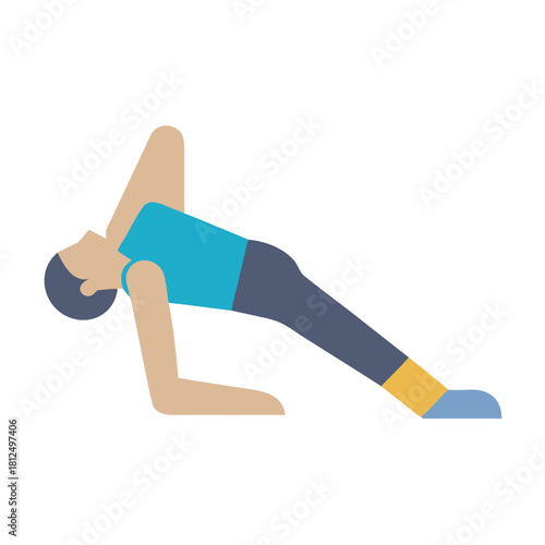 Minimalistic illustration of a person doing a yoga pose on a black background