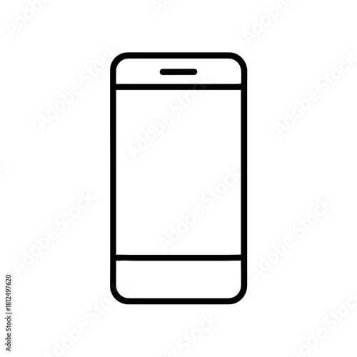 Simple outline of a smartphone on a white background  