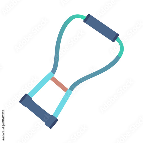 Resistance band for exercise and stretching on a clean black background, promoting fitness