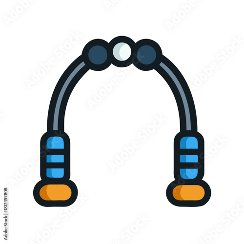 Stylized illustration of a massage roller for back pain relief and wellness
