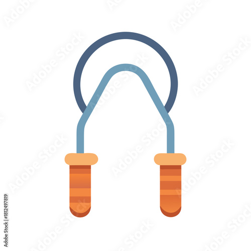 Vector illustration of a blue and orange skipping rope for exercise and fitness
