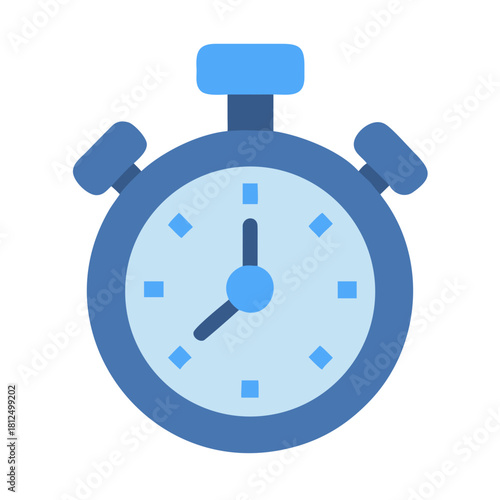 Digital stopwatch illustration featuring a blue color palette against a black background