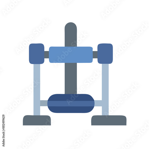 Flat style illustration of a chest press machine for gym equipment concept