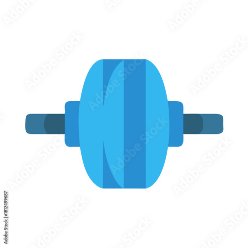 Isolated blue ab roller wheel with handles on a black background