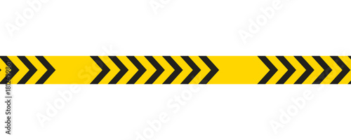 Caution warning tape with yellow and black stripes. Realistic crossed tape for construction area, crime scene or danger zone. Police warning crossed ribbon at white background in eps 10.