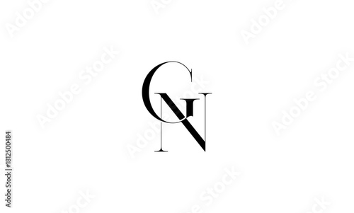 GN initial letters logo or GN monogram logo