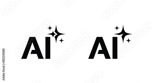 Two instances of the letters ai with sparkling star like effects present