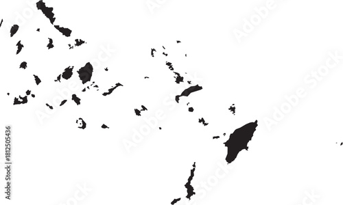Map of the Southern Aegean Sea Region of Greece, Isolated Silhouette Vector