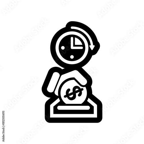 Tableau sur toile Money time icon