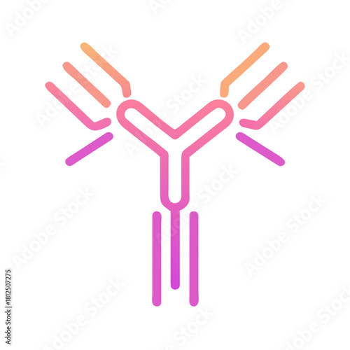 Vibrant Antibody Graphic on Black Background Depicting Modern Scientific Innovation, Medicine