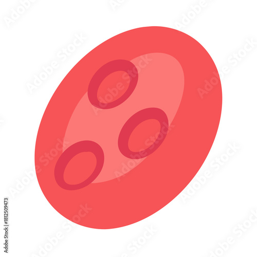 Stylized Red Blood Cell Illustration on Black Background, Healthcare, Science concept