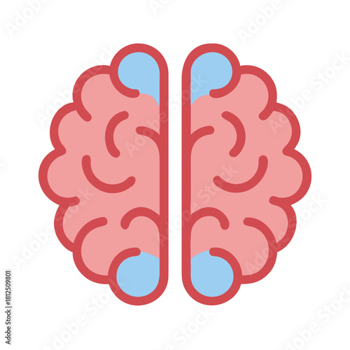 Simplified Brain Illustration: A Stock Image for Cognitive and Neurological Themes