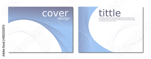 Business Cover with Smooth Blue Curve Elements