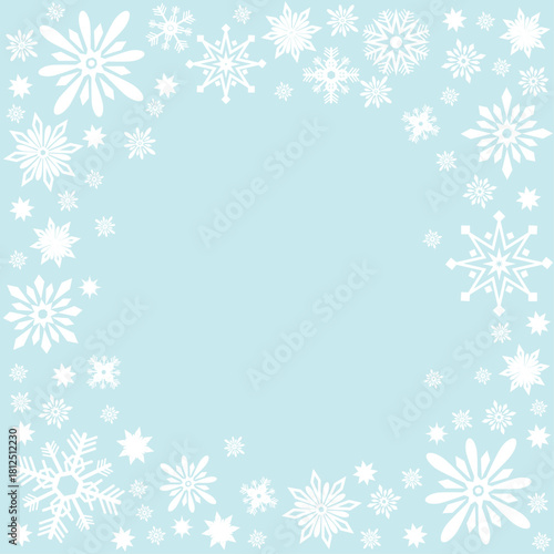 Snowflake Winter Frame Background