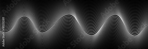 Horizontal line pattern. From thin line to thick. Parallel stripe. Black streak on white background. Straight gradation stripes. Abstract geometric patern.