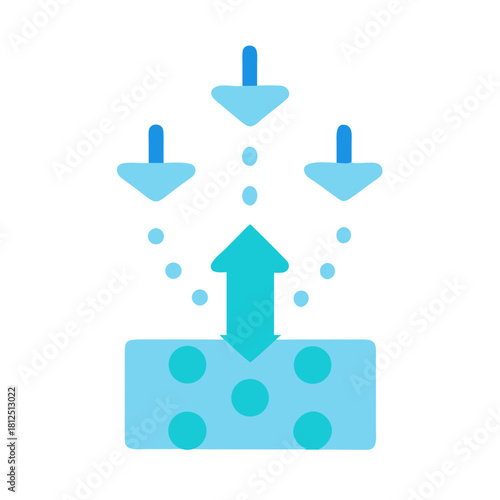 Data flow graphic with multiple inputs combining into a unified data output