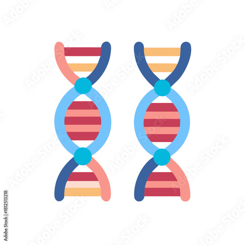 Stylized DNA Double Helix Strands on Black Background for Science Related Projects