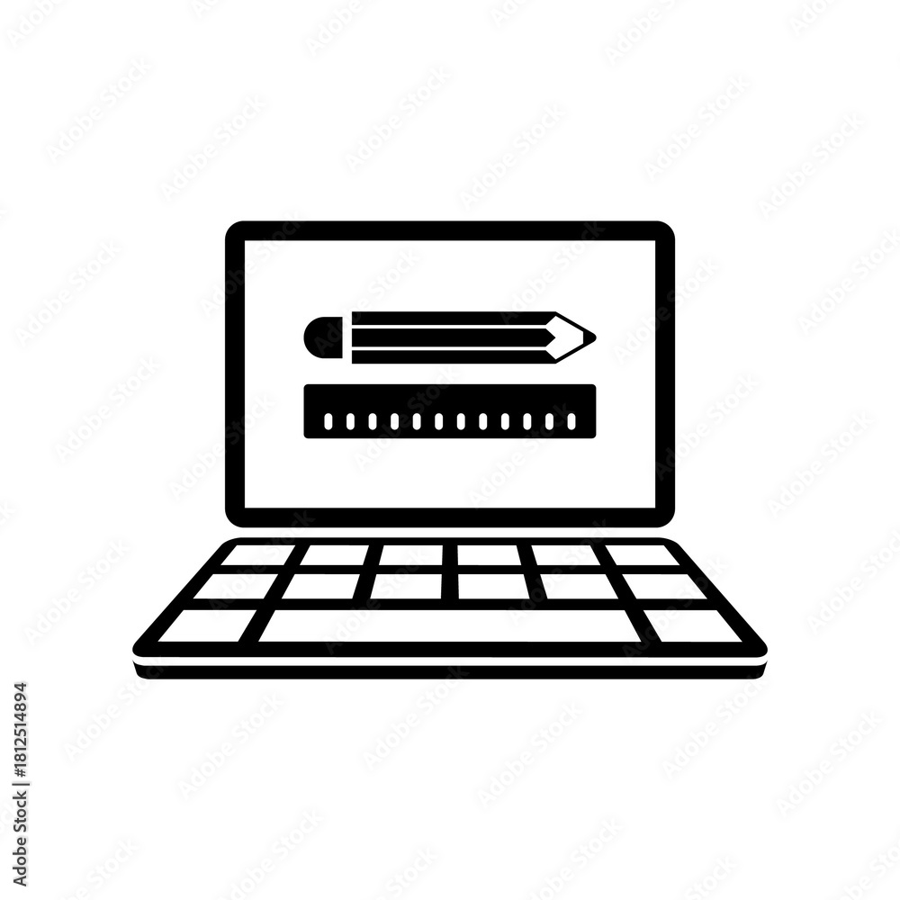 Fototapeta premium Designer app flat icon