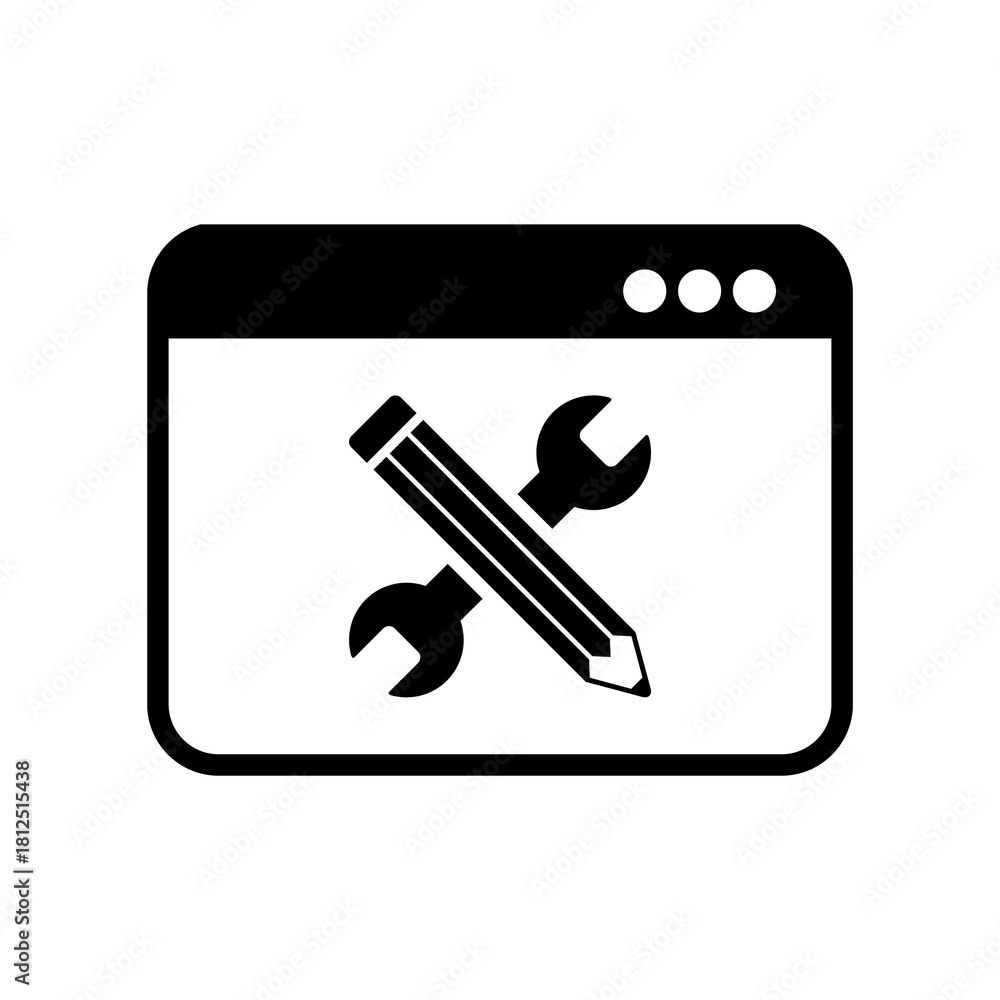 Obraz premium Wrench and pencil - Project vector icon