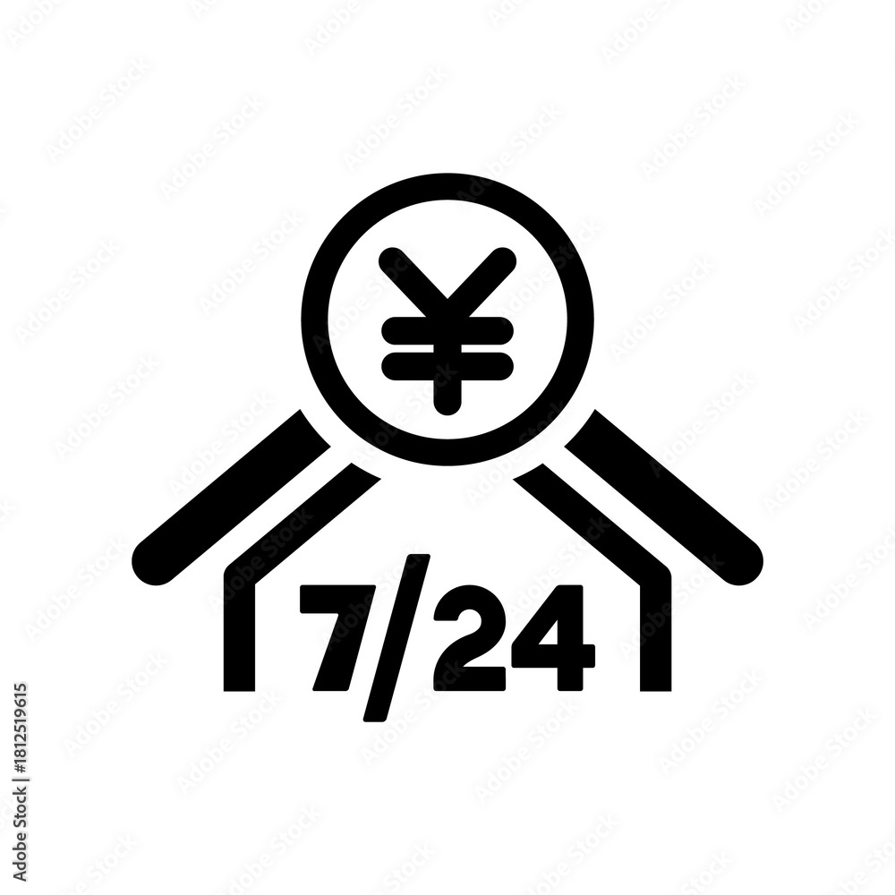 Obraz premium Banking services 7/24 - Vector flat icon