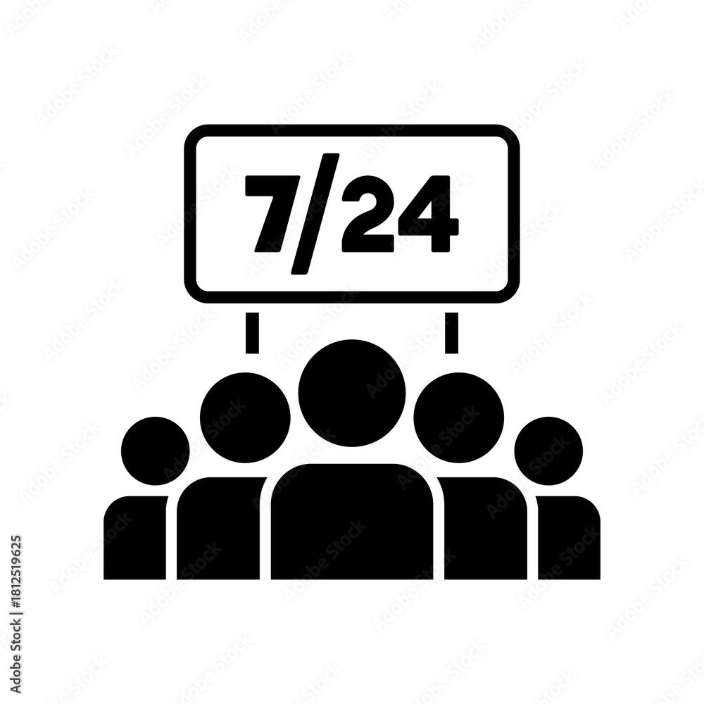 Obraz premium Team services 7/24 - Vector web icon