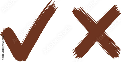 Checkmark and Cross A Simple Illustration of Choice, Validation, and Rejection in Design