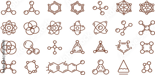 Geometric Vector Collection Atom and Molecular Structures