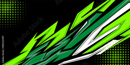 Dynamic sports themed background with geometric shapes and vibrant green. High quality sport background with trendy style, perfect for sports events, poster, banner